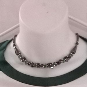 Hematite Semi Precious Hand Bead Necklace